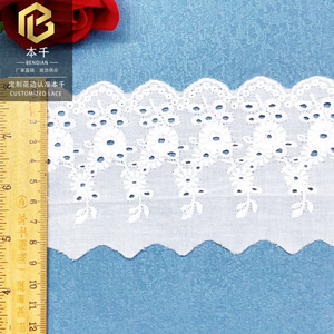 Ribete de encaje floral bordado de algodón blanco de 8 cm, <span class=keywords><strong>cinta</strong></span> festoneada <span class=keywords><strong>para</strong></span> vestidos de niños, prendas de mujer, textiles <span class=keywords><strong>para</strong></span> el hogar y accesorios de bricolaje. - Product Image 5
