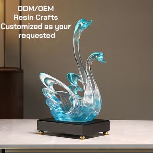 ชั้นวางไวน์แดงแบบศิลปะหรูหราปรับแต่งโต๊ะรับประทานอาหารเรซิ่นใสฉีดขึ้นรูปไวน์ของขวัญหงส์ไวน์ - Product Image 4