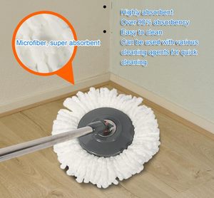 Ensemble serpillière et seau essoreur rotatif facile à utiliser pour le nettoyage des sols, avec pédale à roulettes en microfibre pour la maison - Product Image 4