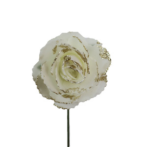 Bouquet de roses artificielles Houn en mousse dorée, blanc et jaune, 25 pièces, style minimaliste moderne français, luxe léger, décoration de table et photo - Product Image 2