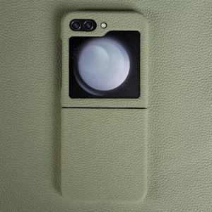 Étui de protection antichoc en cuir véritable de luxe pour <span class=keywords><strong>Samsung</strong></span> Galaxy Z Flip 5, étui pliable pour Z Flip 4 3 - Product Image 5