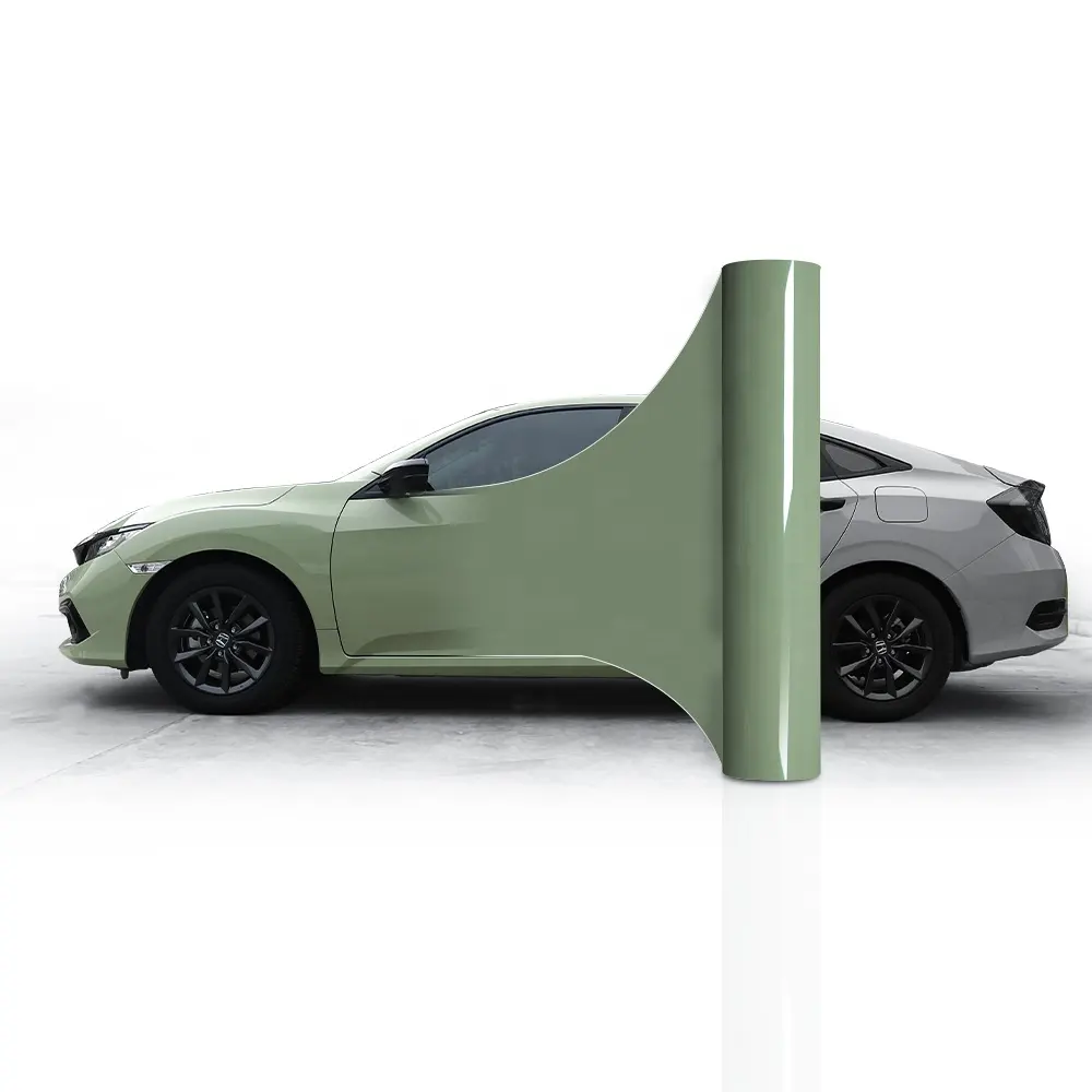 Carlas 1.52*16.5m/roll Crystal Khaki Green Car TPU Wrap Film Changing Color Film PPF Body Protection Film