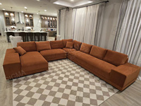 Sofá Seccional Modular con Estructura Estable, Tela y Dimensiones Personalizables, Muebles Seccionales Modernos para Sala de Estar