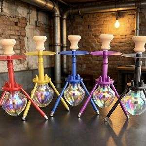 <b>Portable</b> Aluminum Alloy Hookah Glass Base Rocket Shape Shisha Chicha 1 Hose <b>Bar</b> Lounge Party - Product Image 3