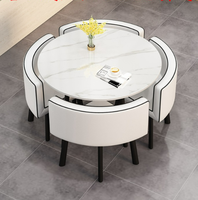 Bar extérieur pour la maison utilisation par l'hôtel de luxe en acier durable salle à manger moderne lieu d'économie ensemble de meubles table basse en bois massif 4 chaises
