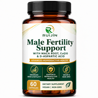 Capsules de soutien à la fertilité masculine OEM, acide D-aspartique, maca, CoQ10, zinc, sélénium, vitamines, complément végétalien à étiquette privée, 60 capsules