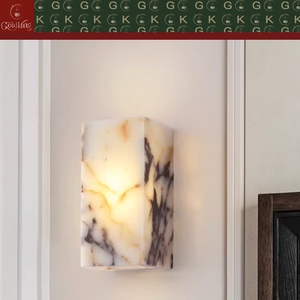 Lámpara de Pared Vertical de Mármol Natural Calacatta <span class=keywords><strong>Viola</strong></span>, Iluminación Interior Moderna de Lujo GOLDKING, OEM ODM - Product Image 2