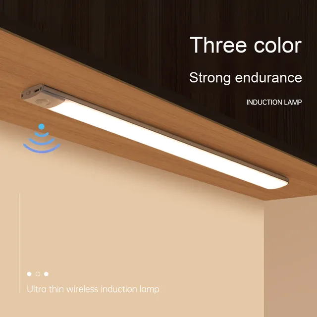 Modern Design Rechargeable LED Linear Lamp Battery-Powered Wireless Sensor Lighting for Kitchen & Closet Wardrobe Cabinet Light