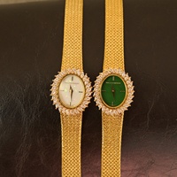 Jam Tangan Mini Wanita Berlapis Emas dengan Permata dan Berlian Vintage yang Elegan dan Berkualitas Tinggi dengan Mesin Quartz