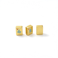 Set Mahjong Gaya Amerika, Ubin Mahjong Logam Padat dari Paduan Seng, Tampilan Kuningan, Ukiran Kustom, Koleksi Mewah, Hadiah