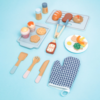 Ensemble de jeu d'imitation en bois pour enfants : four de cuisine, micro-ondes et accessoires de cuisine pour l'éveil et les jeux de rôle pour bébés