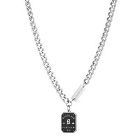Collier de plaque signalétique à la mode pour hommes à la mode All-Match Design Light Luxury Niche Fashion Stainless Steel Pearl Clavicule Chain Cubain