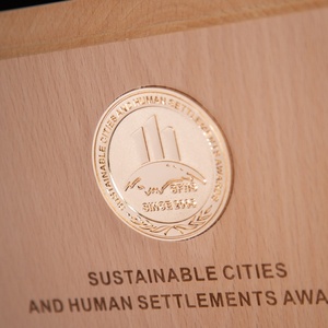 Custom Made Eco-Friendly Business Honor Award Plaque Creative Beech <strong>Wood</strong> <strong>Inlaid</strong> Commemorative Plaque Wooden Frames - Product Image 3