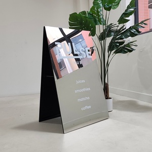Indoor Outdoor Stand Sandwich Board Advertising Display Waterproof Mirror Polish Metal Stainless Steel a <b>Frame</b> Pavement Sign - Product Image 4