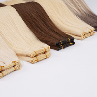 Usine En Gros Remy Extensions De Cheveux Humains Genius Trame Cheveux avec Double Dessiné Nouveau Volume Trame Peut Être Coupé Aucune Politique De Retour