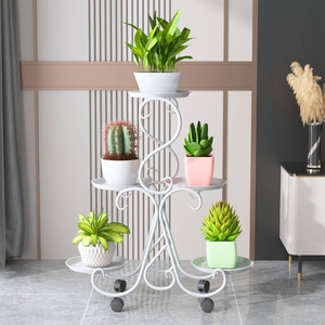 Support à fleurs <span class=keywords><strong>en</strong></span> métal à 5 niveaux au design moderne, pots à fleurs écologiques, présentoir décoratif pour plantes pour les familles, les hôtels et les bureaux - Product Image 2
