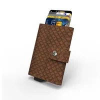 Dompet Klip Uang Minimalis untuk Pria, Wadah Kartu Kredit Bisnis untuk Dompet Saku Depan RFID, Tempat Kartu Kredit Bermerek Mewah