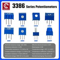 Potentiomètres de réglage de type Bonens variés - Résistance 10-5M, tolérance 10%, rotation 360°, matériau résistif Cermet