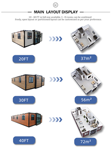 <span class=keywords><strong>Case</strong></span> Prefabbricate di Lusso Espandibili 20ft 40ft, Casa Container Mobile, Mini Casa Pieghevole con 3-4 Camere da Letto, <span class=keywords><strong>Case</strong></span> Modulari Portatili - Product Image 3