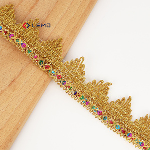 Lentejuelas Metálicas, Adorno de Encaje, Bordado de Crochet, Cinta Trenzada para Vestidos de Novia, Vestidos de Gala, Accesorios de Costura para Prendas Nigerianas - Product Image 2
