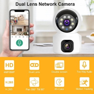 HD 6MP WiFi IP Dual Lens Dual Screen Baby Monitor Home PTZ Auto Tracking <b>Wireless</b> CCTV Video Surveillance <b>Security</b> <b>Cameras</b> V380 - Product Image 3