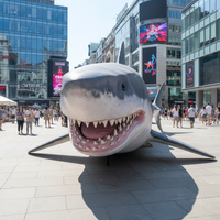 Modèle de requin animatronique grandeur nature en peluche pour parc à thème océanique à vendre