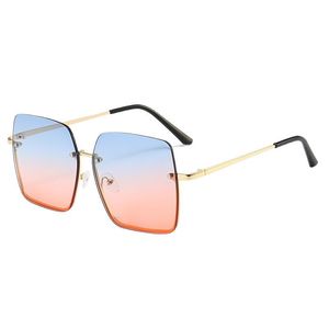 Frameless Sunglasses For Women Metal Frame Pc Lens Uv400 Protection Fashion Korean Style <b>Round</b> Face Slimming <b>Sun</b> <b>Glasses</b> - Product Image 5