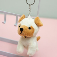 Petit chien de terre en peluche mignon dessin animé petit chien doux porte-clés pendentif sac à dos décoration suspendue