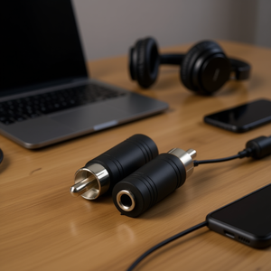 Adaptador de audio mono, conector negro Rca macho a hembra de 3,5 mm para dispositivos de audio - Product Image 3