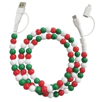 Cable de Carga Rápida para Teléfono con Cuentas Acrílicas Rosadas Energéticas, Joyería de Moda Personalizada