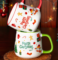 Tasses en céramique esthétiques et mignonnes pour cadeaux de Noël, vente en gros d'usine, idéales pour les fêtes et les cadeaux d'affaires