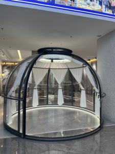 Dôme Hémisphérique Transparent Moderne de Style Mid-Century <span class=keywords><strong>pour</strong></span> Extérieur, Tente Conteneur en <span class=keywords><strong>Polycarbonate</strong></span> avec Porte Coulissante en Aluminium, Garantie 10 Ans - Product Image 3