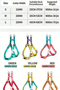 Ensemble Harnais et Laisse pour Chien Durable Bicolore, Gilet Respirant pour Animaux de Compagnie, Collier pour Chiens de Petite, Moyenne et Grande Taille, Idéal pour la Marche en Extérieur - Product Image 6