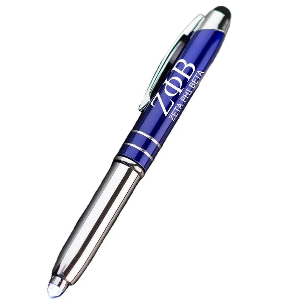 Delta Zeta Phi Beta Theta Engraved Flashlight light up Stylus Pen