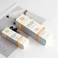 Boîte d'emballage personnalisée avec logo, à couvercle rabattable, en carton fin, pour base hydratante à large spectre, finition lisse, pour tous types de peau, écran solaire