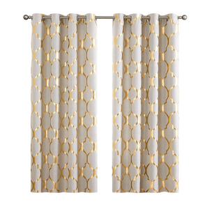 Amity blu reale occhiello stampato in lamina nera 100% velluto poliestere con Grommet <span class=keywords><strong>tenda</strong></span> abbronzante per camera da letto - Product Image 1