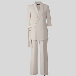 Women's Suit Set Solid Color Polyester Anti-Wrinkle 3D Tailoring Casual Business Wear - Product Image 3