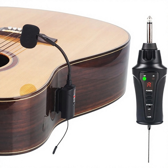 ACEMIC Folk-Style Classical Guitar-Accordion Wireless Microphone UHF Receiver Reception System Plastic Electronic Components