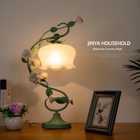 Lampadaire Vintage Romantique Style Européen-Américain pour Chambre à Coucher, Ampoule Économe en Énergie, Rose Princesse, Fleur Féminine, Style Champêtre Basse Intensité