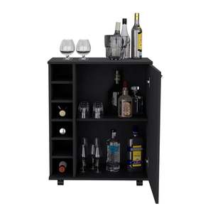 Chariot de bar Cisco DB Noir Ensemble de boissons pour le salon - Product Image 4