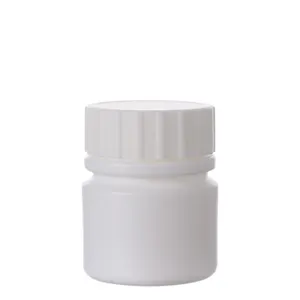 Botella de píldora de plástico farmacéutico caliente blanca de 25ML, botella de medicina pequeña para pastillas