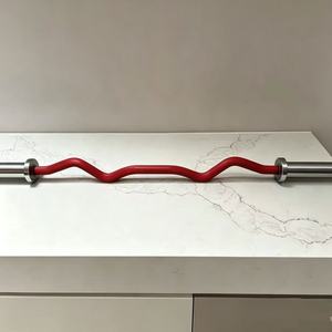 BWSports1486mm Red Cerakote Curved <strong>Weight</strong> Lifting <strong>Bar</strong> 29mm Shaft Gold Titanium Plated Sleeve Barbell <strong>Bar</strong> With Bearings - Product Image 1
