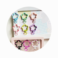 Attaches-clés en forme de fleurs de cerisier, clips DIY, crochets de fermeture en métal ouvrables pour bijoux et porte-clés DIY