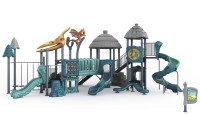 Lldpe Outdoor Landschap Speeltuin Prehistorische Serie Met Meerdere Glijbanen Voor Kinderen Om Te Spelen Op De Camping