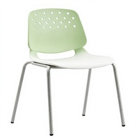 Chaise de conférence moderne empilable perforée, siège en plastique pour formation, structure métallique, pour réunions, salles de classe et auditoriums