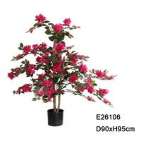 Vente en gros d'arbres artificiels en bougainvillier de 120 cm, 150 cm, 180 cm, tronc naturel, plante en bougainvillier en soie en pot, décoration intérieure pour la maison et le bureau