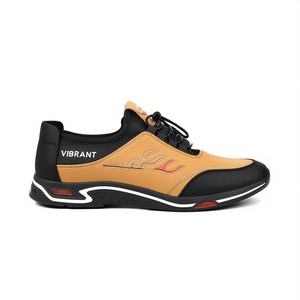 Vibrant Men's Lightweight Casual Sports <b>Shoes</b> Rubber Outsole Breathable Lace-up All Seasons <b>Walking</b> <b>Style</b> - Product Image 1