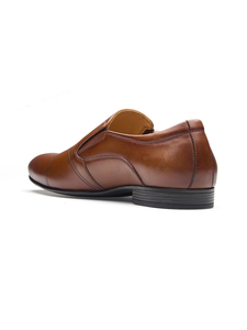 Calzado Mocasín Clásico de Punta Redonda para Hombre en Cuero Crust Importado con Práctica Construcción sin Cordones y Forro de Cuero DD - Product Image 4