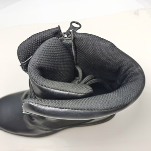 TSB101 <b>Black</b> Training long high top durable Leather <b>Boots</b> with side zip customized heavy duty <b>working</b> <b>boots</b> - Product Image 3