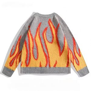 Suéter Personalizado para Hombre, Cárdigan Jacquard con Diseño de Llamas, Cuello en V, Chaqueta de Punto Holgada Informal, Cárdigan para Hombre - Product Image 2